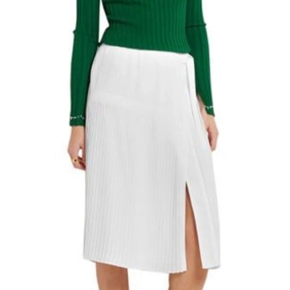 Altuzarra Mayumi white pleated side tie skirt